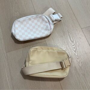 Crossbody Belt Bag Bundle (BEIS beige, Daily Disco checkered)